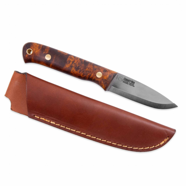 Casström Woodsman Wolverine Messer in dunkel masur Birke