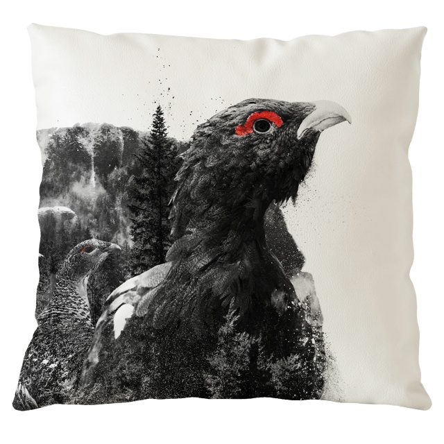 Auerhuhn Porträt - Kissenbezug 50x50 cm
