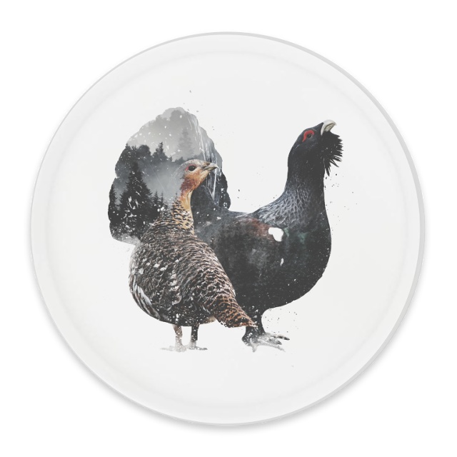 Auerhuhn Paar - Runde Unterlegscheibe Ø38cm