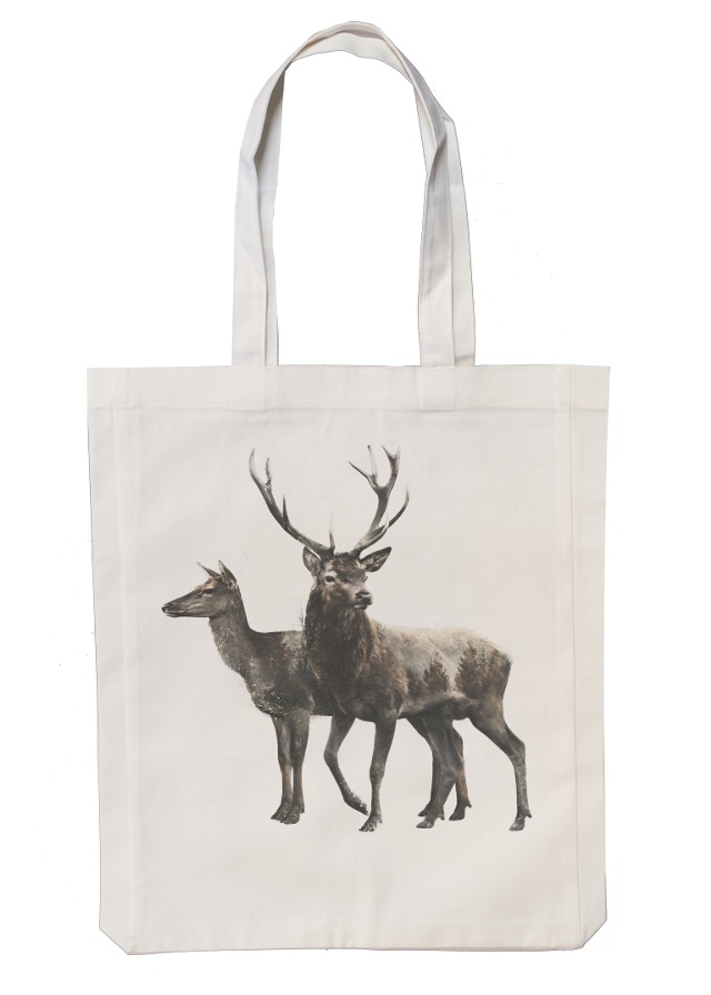 Rotwild Paares - Stofftasche 35x45 cm