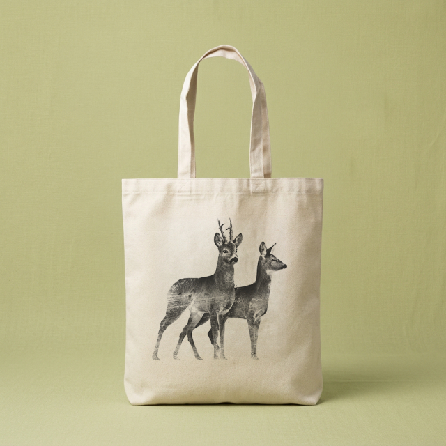 Reh-Paar - Stofftasche 35x45 cm