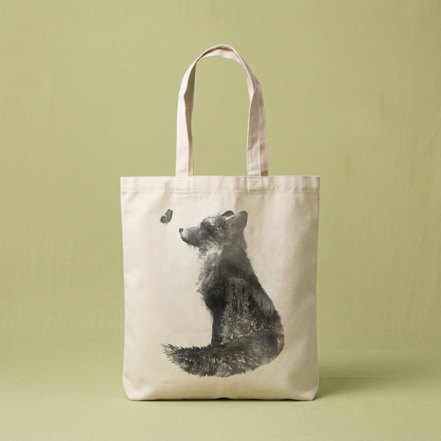 Fuchs trifft Schmetterling - Stofftasche 35x45 cm