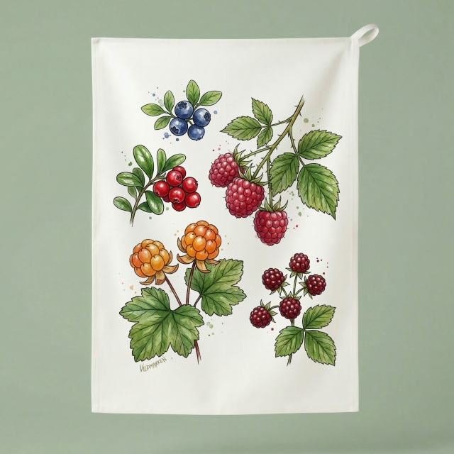 Lieblingsbeeren der Wildnis - Küchenhandtuch 50x70 cm