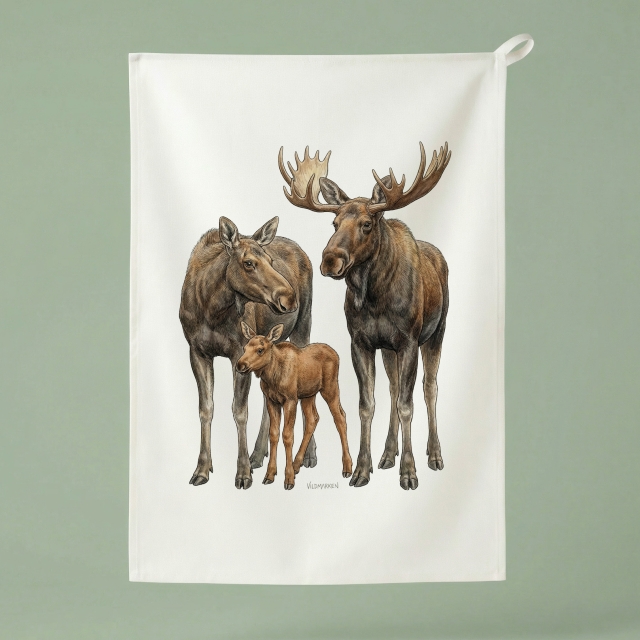 Familie Elch - Küchentuch 50x70 cm