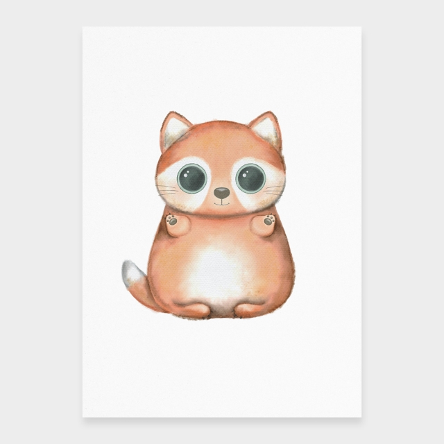 Rotfuchs-Kawaii-Stil