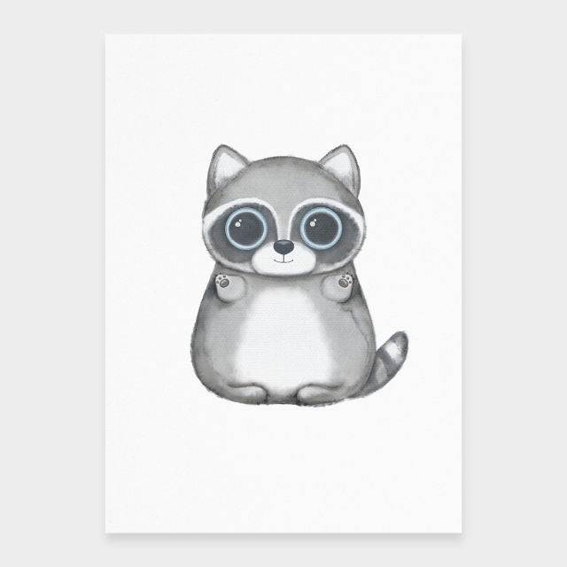 Waschbär-Kawaii-Stil