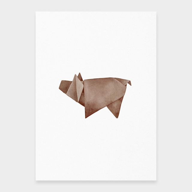 Wildschwein-Origami-Stil
