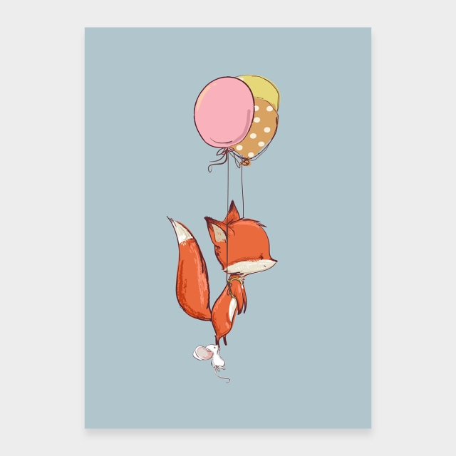 Fuchs auf einer Ballonfahrt