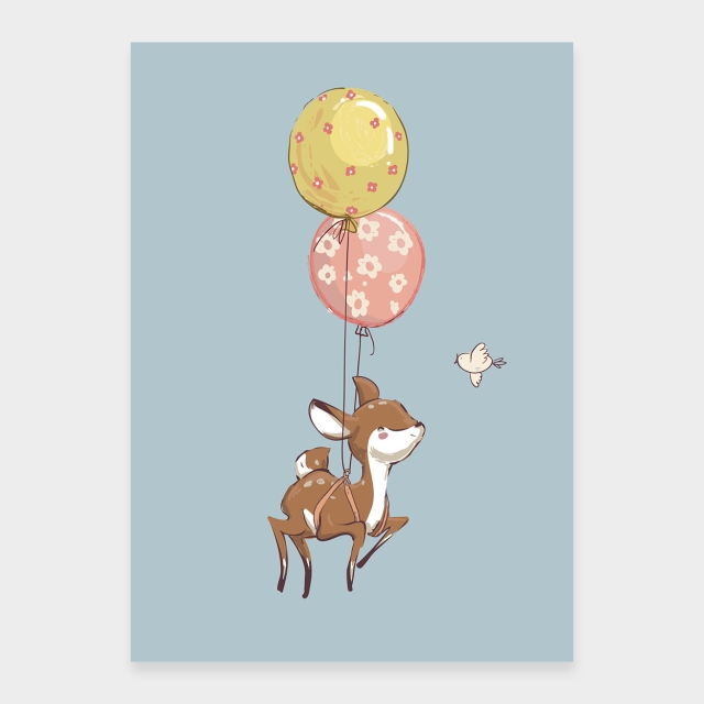 Reh auf einer Ballonfahrt