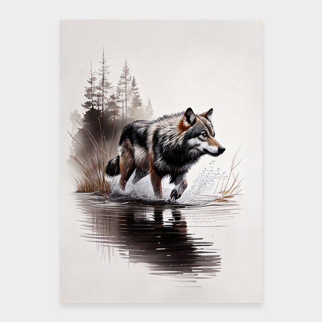 Wolf am Wasser